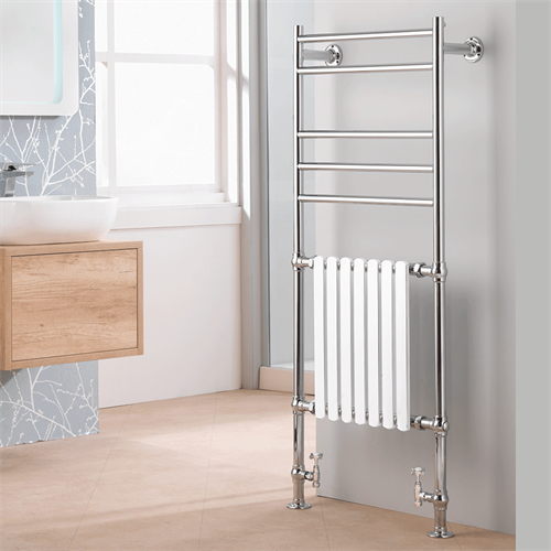 Venice Traditional Rail - Available Chrome with White Radiator